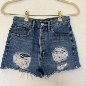 PacSun Blue Distressed Jean Shorts